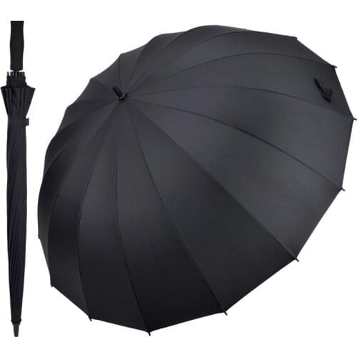 Semi-automatic Wind Resistant Long Handle Umbrella Men And Women Outdoor Rainy Umbrellas 16 Ribs Big Windproof Umbrellas Rain