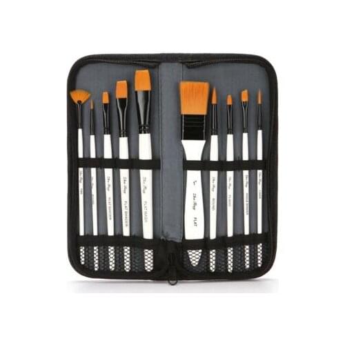 Painting supplies,10 nylon-wool water-color painting pen-containing brush cloth-brush set