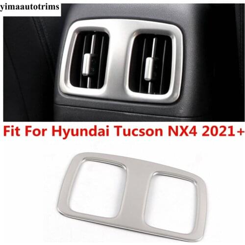 Rear Seat Air AC Conditioner Outlet Vent Frame Decor Cover Trim Stainless Steel Accessories For Hyundai Tucson NX4 2021 2022