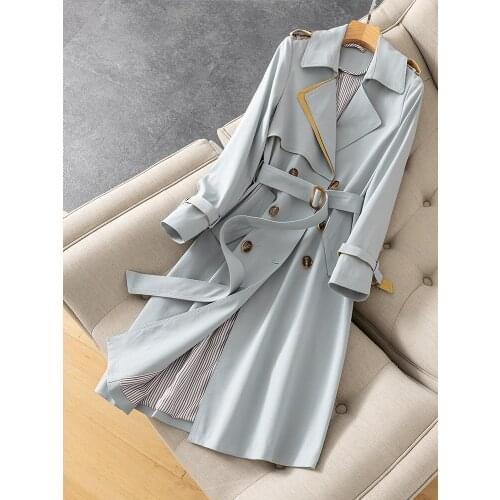 Early Spring 2021 Off White Windbreaker Self Retaining Womens Middle Long New Style Small Man This Years Temperament Popular