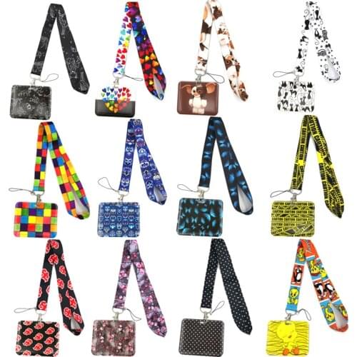 Lanyard Credit Card ID Holder Bag Student Women Travel Card Cover Badge Car Keychains Decorations Keychain Keys Rings