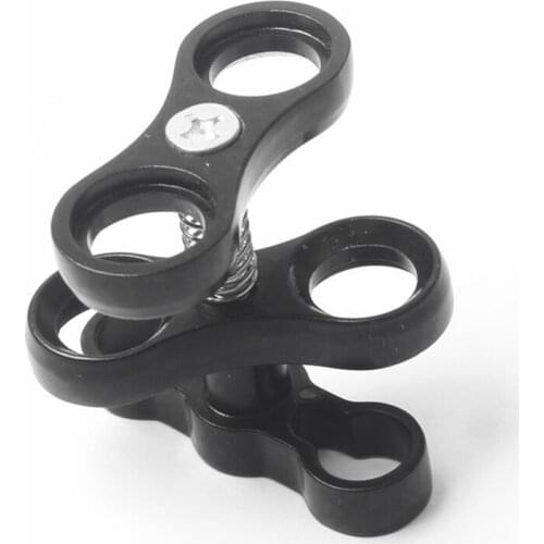 Hot-Aluminum Alloy Scuba Diving Light Torch Dual Ball Joint Arm And 2 Butterfly Clip Clamp Mount For Underwater Photography Came