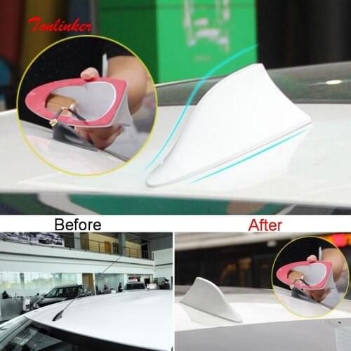 Tonlinker Exterior Car Roof Mouldings Aerials Cover stickers for Toyota Vios/Yaris 2014-17 Car Styling 1 PCS ABS Cover stickers