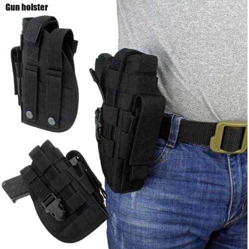 Military Tactical Gun Holster Army Airsoft Combat Waist Belt Holster Mens Outdoor Hunting Training CS Game Pistol Holster Bag