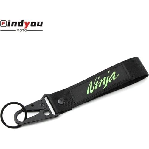 Universal Motorcycle Embroidery Badge Keyring Keychain for Kawasaki Ninja 125 250SL 250 300 400 650 1000 ZX-6R ZX-10R ZX-14R H2