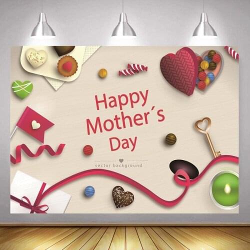 Chocolate Dessert Happy Mothers Day Theme Photography Backgrounds Home Shoot Photos Festival Decorations Custom Vinyl Backdrop