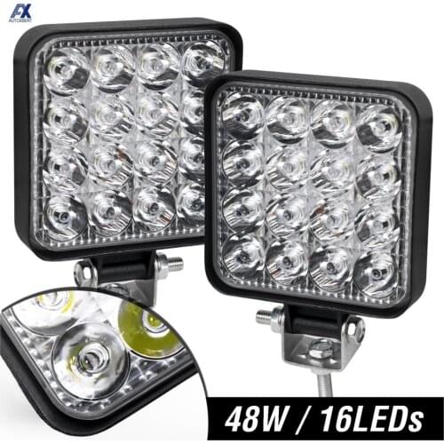 Off-Road Lighting Bar Work LED Light Car 4x4 4WD ATV UTV SUV Truck Trailer Forklift Train Boat Bus Outdoor lighting 48W White 2x