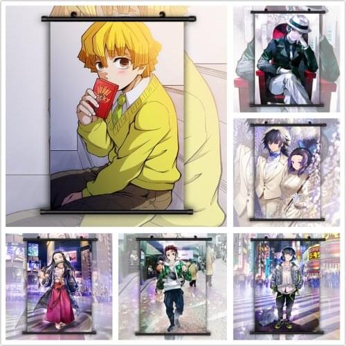 WTQ Demon Slayer Kimetsu No Yaiba Zenitsu Tanjirou Inosuke Canvas Painting Anime Posters Wall Decor Wall Art Picture Home Decor