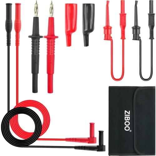 ZIBOO TL809 Alligator Clips Shrouded Banana Plugs+ Modular Heavy Duty Test Probe Handles Leads for FLUKE,Multimeter,Etc