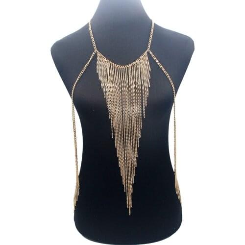Stunning Sexy Body Belly, Waist, Women Lady Tassel Choker Necklace Gold Chain Necklace Party Evening Dress Decor BY117