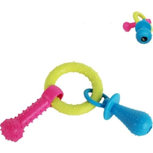 Non-toxic Dog Chewing Toy Pet Bell Squeaky Toys Dog Interactive Games for Clean Tooth Small Medium Dogs Rubber Toy Pet Supplies