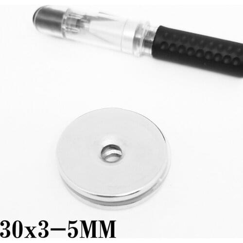 1/2/5/10/15/20/30PCS 30x3-5 Round Strong Powerful Magnets 30*3 mm Hole 5mm 30x5 Disc Countersunk Search Magnet 30x3-5mm 30*3-5