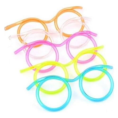 1 Pieces Hot Sale Brand New Unique Flexible Novelty Soft Glasses Straw Glasses Drinking Tube Fun Drinking Children