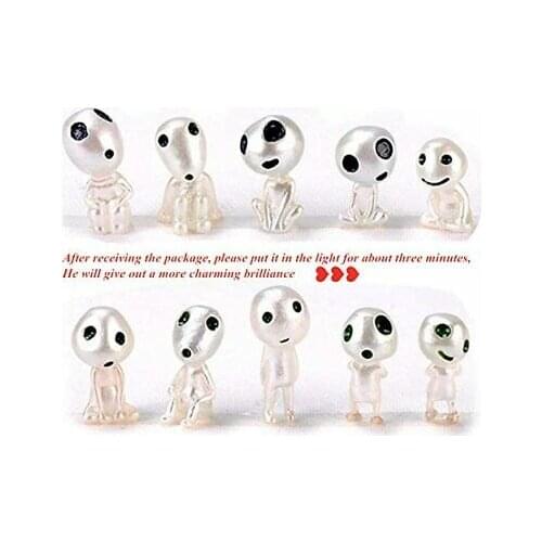 10pcs/set Anime Ghibli Princess Mononoke Forest Spirit Elf Kodama Figure Model Toy No Box