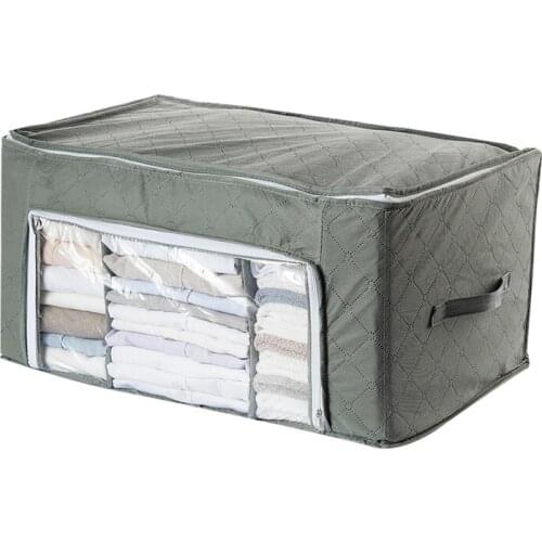 5PCS / LOT Nonwoven Folding Storage Bag Transparent Visible Upper Side Double Open Quilt Clothing Storage Finishing Box