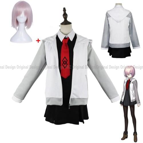 Anime Fate / Grand Order Cosplay Mash Kyrielight Free Full Set with Glasses Socks Uniform Cosplay Costume for Women Girl Party