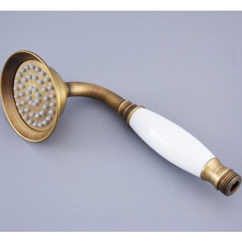 Antique Brass Ceramic Classical Telephone Style Hand Held Shower Head Bathroom replacement hand shower zhh112