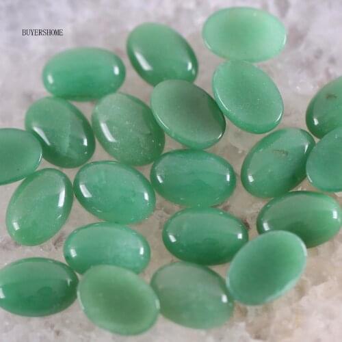 18x13MM&16x12MM CAB Cabochon Ova Stone Beads Green Aventurine For Jewelry Making Necklace Pendant Bracelet Earrings 10Pcs