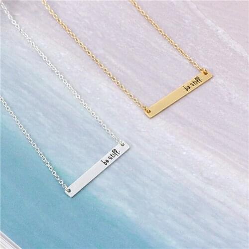Fashion Personality Bar Pendant Lettering"Be Still"Necklace Jewelry Bar Necklace Handmade Letter Necklace Gift Idea