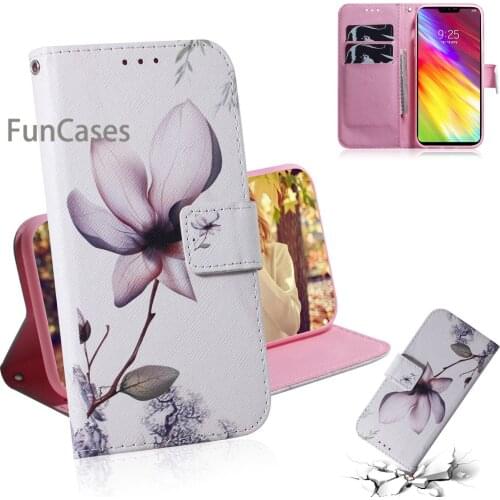 Apricot Flower PU Leather Flip Case For ajax LG Stylo 5 Floral Cellular sFor Luxury LG capinha Stylo 5 Cellular Phone Covers