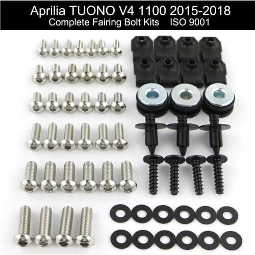 For Aprilia Tuono V4 1100 2015 2016 2017 2018 Complete Full Fairing Bolts Kit Bodywork Screws Fairing Clips Nut Stainless Steel
