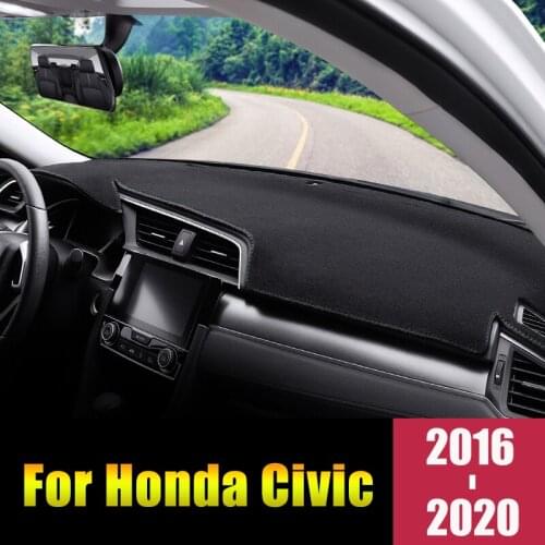For Honda Civic X 10th 2016 2017 2018 2019 2020 Car Dashboard Cover Mats Avoid Light Pads Carpe Anti-UV Protector Accessories