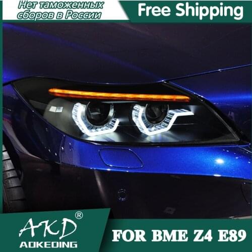 For Car BME Z4 E89 Headlights 2009-2016 DRL Day Running Light LED Bi Xenon Bulb Fog Lights Car Accessory BMW Z4 E89 Head Lamp