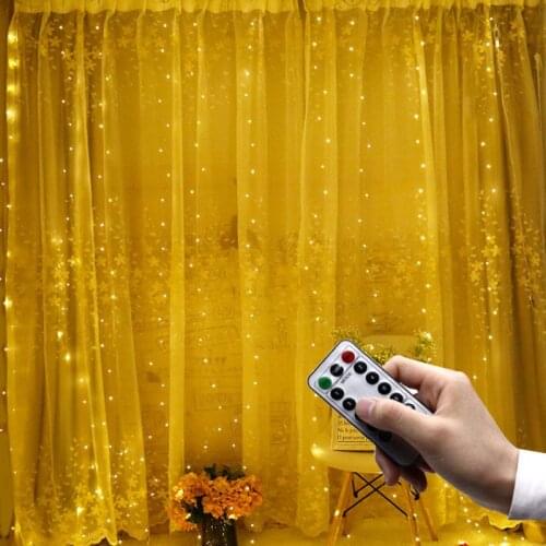 3X3/3X2/3X1M Garland Curtain Fairy Lights Lamp Remote Control Usb Led Light String Lights Christmas Decorations for Home Window