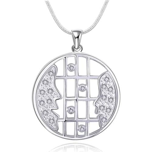 Hot sell best friends silver plated choker necklace face smile colares Wholesale