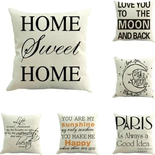 GY0664 Letters Pattern Cushion Case (No Filling) 1PC Polyester Home Decor Bedroom Decorative Sofa Car Throw Pillows