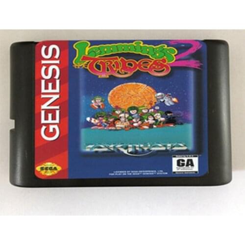 Lemmings 2 The Tribes Game Cartridge Newest 16 bit Game Card For Sega Mega Drive / Genesis System