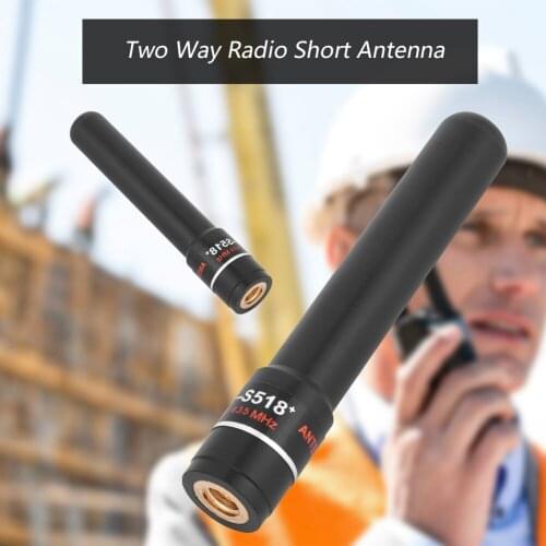 HH-S518+ SMA-Male 144/430MHz High Gain Dual Band Short Antenna with SMA male connector for Two Way Radio