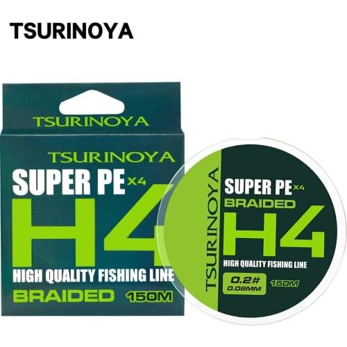 TSURINOYA 4 Strands Braided Fishing Lines 4LB 6LB 8LB Light Game TROUT Game H4 150m Multifilament PE Line AJING Long Casting