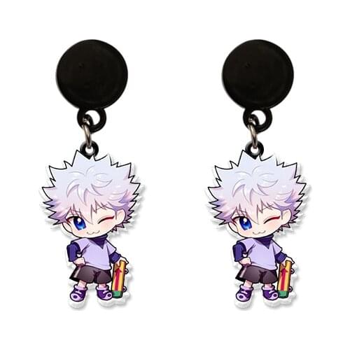 New Kawaii HunterXHunter Anime Characters Acrylic Epoxy Print Resin Dangles Handcraft Acrylic Drop Earrings