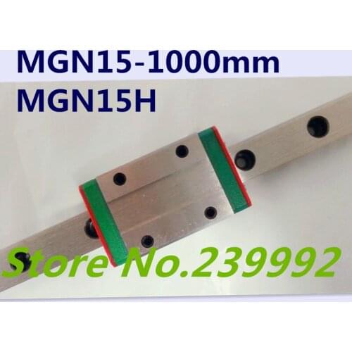 NEW MGN15 1000mm 15mm miniature linear guide MGN15 1000mm rail and MGN15H carriage cnc parts