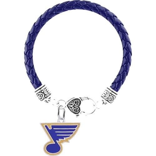 Double Nose New Trendy Big Lobster Claw Leather Chain Hockey Bracelets Bangles Fans Sports Souvenir Gift Decor Jewelry Custom