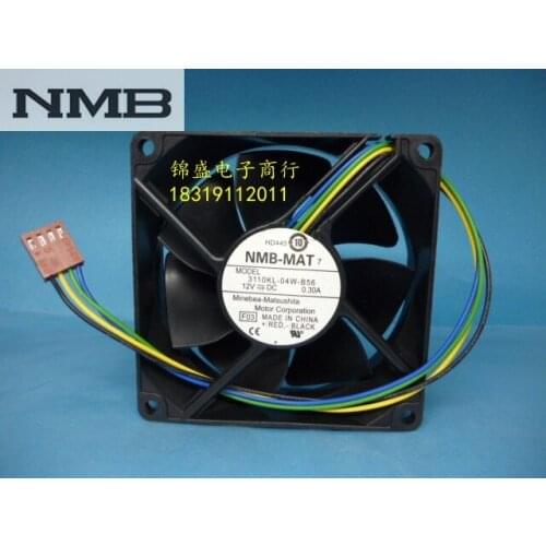 Original For NMB 3110KL-04W-B56 8025 DC 12V 0.30A 4 wire PWM temperature control cooling fan