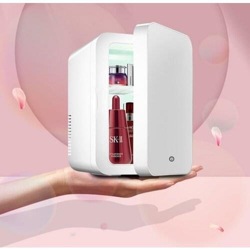 Portable Personal Mini Refrigerator 8 Liters Vanity Mirror Refrigerator With LED Light for Skin Care Cosmetics Save