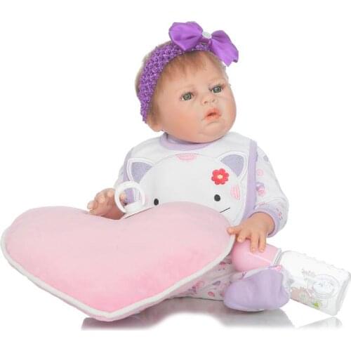 Silicone full vinyl reborn babies born doll toys for girls npk 50cm bebe Infant Kids Playmates Educational toy gift for children