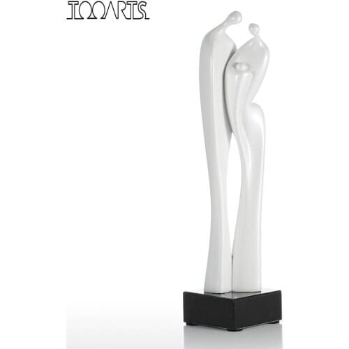 Tooarts Lovers Resin Sculpture Fiberglass Ornament Indoor Decor Statue Figurine Abstract Exaggerate Modern Art