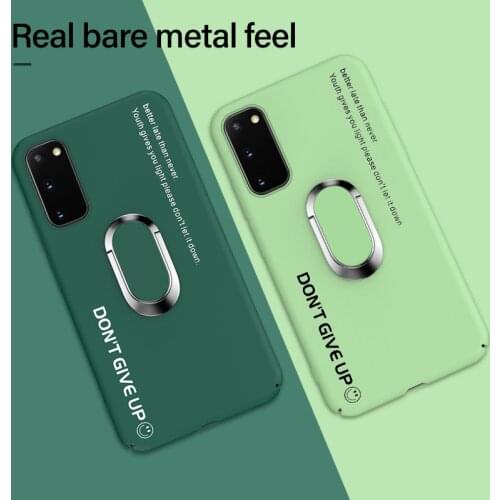 Ultra-thin Colorful Matte Hard PC Phone Case For Samsung Galaxy S20 S10 E 5G S9 S8 Note 20 10 9 8 Plus Magnetic Stand Cute Cover