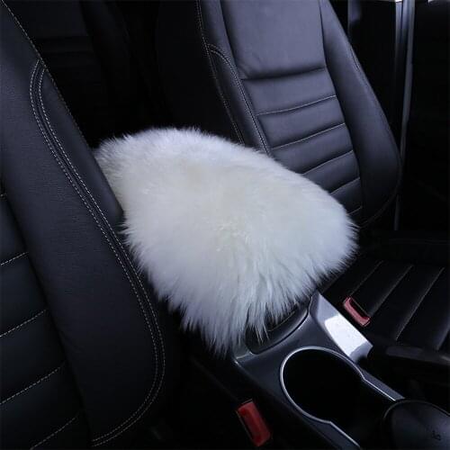 Universal Wool Car Warm Armrest Winter Pad Automobile Central Console Armrest Box Cover Soft Cushion