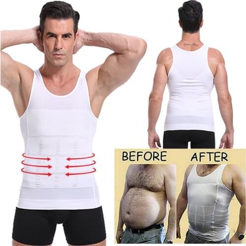 Men Slimming Body Shapewear Vest Shirt Compression Abdomen Tummy Belly Control Slim Waist Cincher Underwear Shaper Corset Top