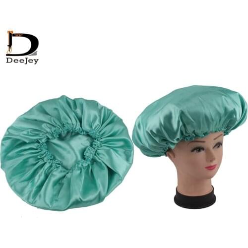 Stock blank 2 layer quality silk satin bonnets for hair extension care double layer Silky Feeling Night Sleep Cap color coice