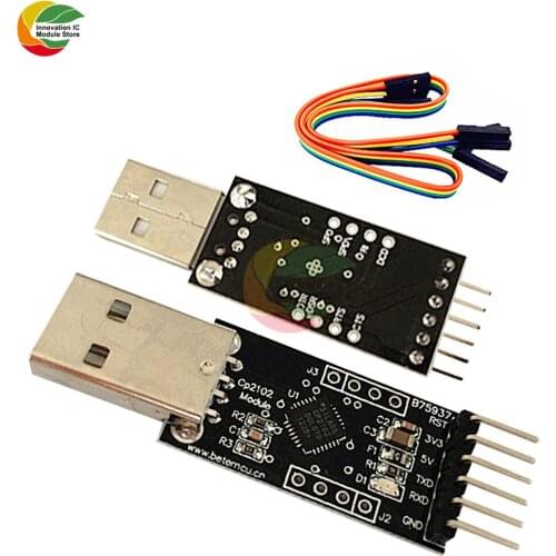 Ziqqucu 2PCS CP2102 USB 2.0 To TTL UART Module For Arduino 6Pin Serial Converter STC Replace FT232 Module Dupont Cables