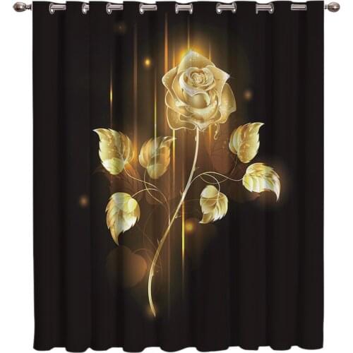 Golden Rose Flower Window Treatment Ideas Bedroom Curtains For Large Windows Window Treatments Room Darkening Sheer Curtains