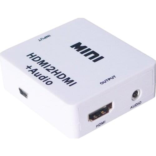 10pcs/lot 1080P HD HDMI2HDMI + Audio HDMI to HDMI Video Converter Splitter Digital Analog Adapter for Xbox DVD HDTV Projector