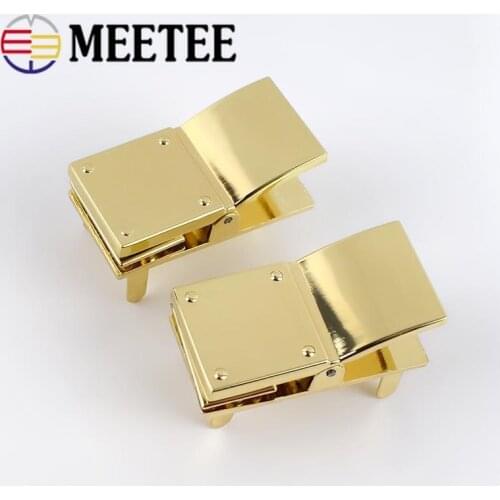 2Pcs Square Metal Twist Turn Locks Women Bag Lock Snap Bags Decorative Buckles Clasps Closure DIY Handbag Hardware Accessories