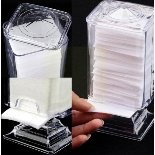 2021 New Container Storage Case Transparent make up Art nail Paper Makeup Nail Box tools Cotton Wipe Pad Remover styling Ho B0V9
