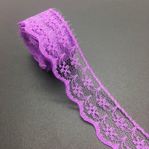 3/4" 20mm Wide (10yards/lot)Puprle Handicrafts Embroidered Net Lace Trim Ribbon DIY Wedding/Birthday/Christmas Decorations